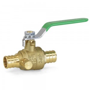 3/4” PEX Brass Ball Valve w/ Waste Outlet, Full Port (Lead-Free)