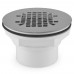 2" Hub PVC, Shower Module Drain (Slip-Fit or Solvent Weld) w/ Snap-in Strainer