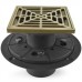 Square Tile-in PVC Shower Pan Drain w/ Screw-on Nickel Bronze Strainer & Ring, 2" Hub x 3" Inside Fit